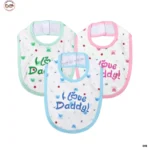 I Love Daddy Printed Cotton Bibs
