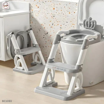 Baby Potty Training Seat With Ladder - Grey