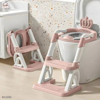 Baby Potty Training Seat With Ladder - Pink