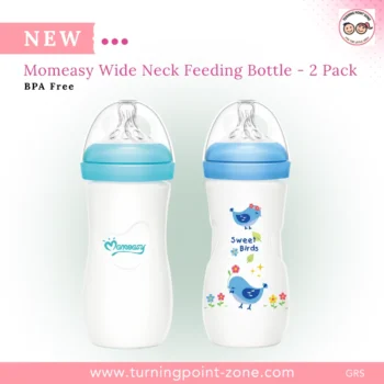 Momeasy 2-Pack Wide-Neck Plastic Feeder - Blue Paste