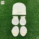 So cute Printed Thailand Newborn Cap set - Cream