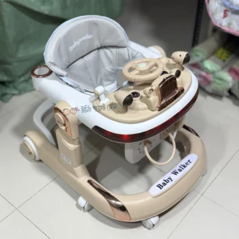 Multi-functional Car Style Musical Baby Walker - vanilla