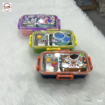 2 Grid Spill Free Leakproof Stainless Steel Lunch Box - 600ml