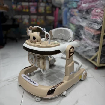 Multi-functional Car Style Musical Baby Walker - vanilla