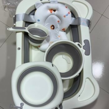 Foldable Silicone Baby Bathtub Set - 5pcs