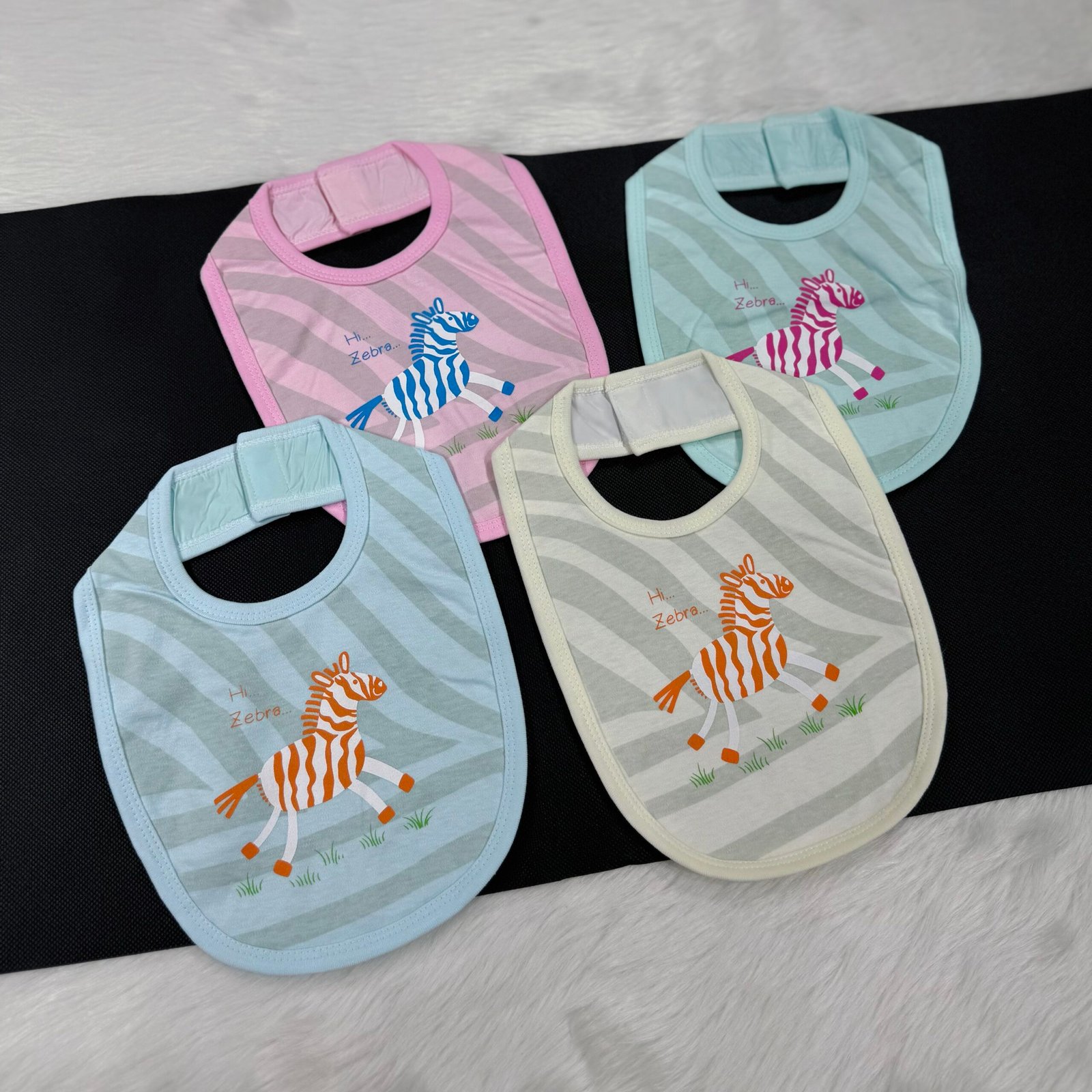 Zebra Printed Baby Bibs