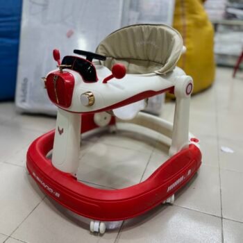 Premium Baby walker, height adjustable, folding,music - Scarlet