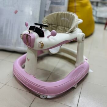 Premium Baby walker, height adjustable, folding,music - pink