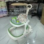 Multifunctional Baby Walker with Feeding Tray & Canopy – Green